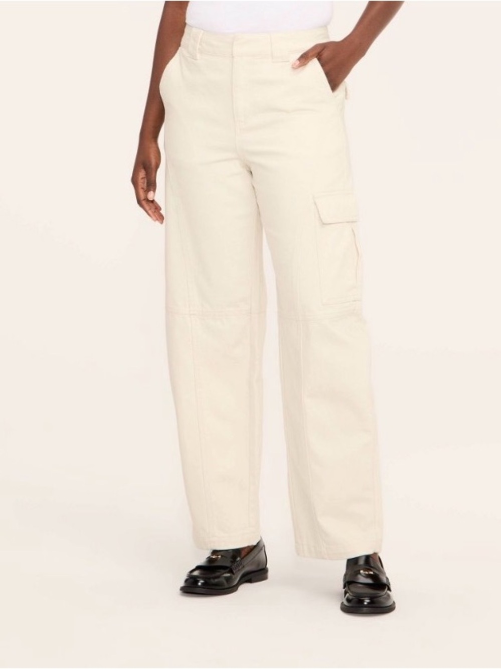 Woolrich Mid-Rise Barrel-Leg Cargo Denim Pants, size 12